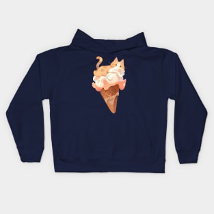 Ice cream kitty cat salted caramel Kids Hoodie